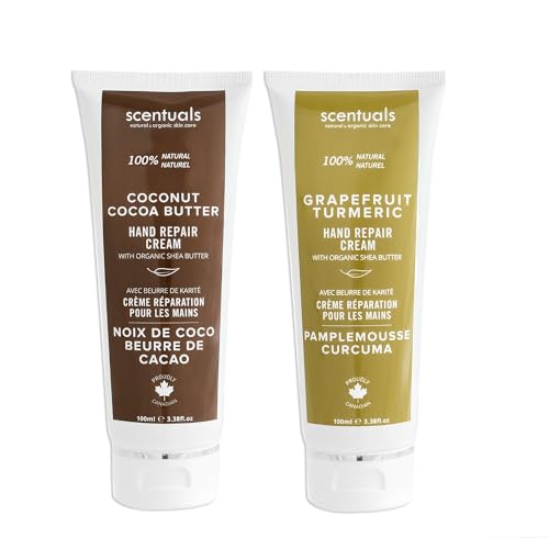 Scentuals Hand Cream with Grapefruit Turmeric Essential Oil, Shea Butter, Cocoa Butter, Argan & Almond oil, Vitamin E and Aloe Vera, for Moisturizing Dry Hands, Natural Skin Care, 100 ml, 3.4 fl.oz - Image 1