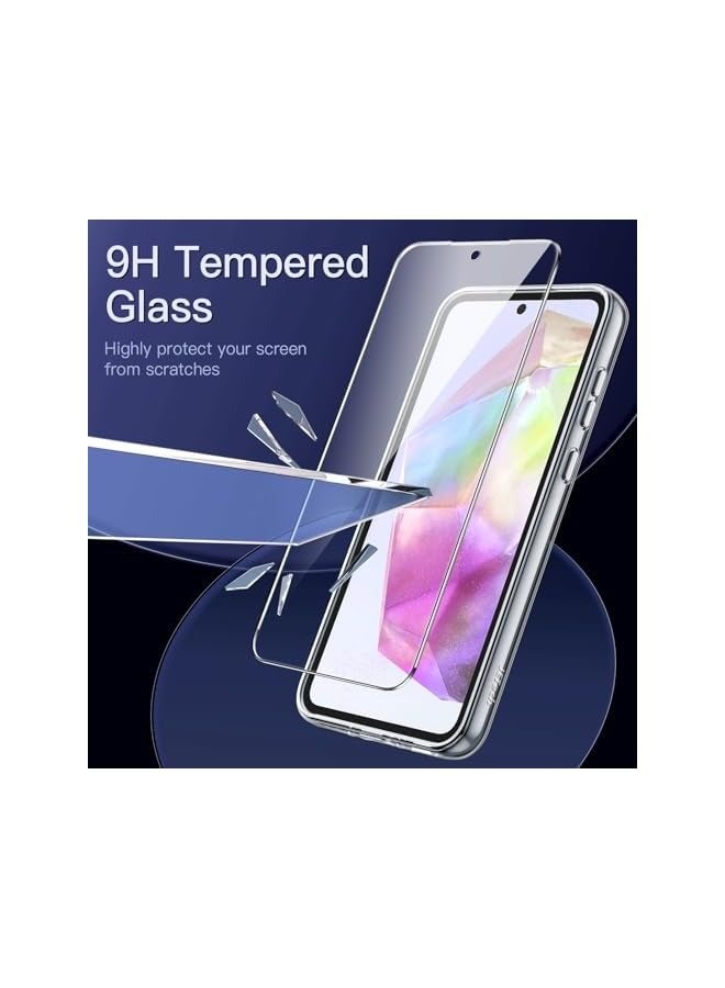 Jetech 3 in 1 Case for Samsung Galaxy A35 5G, with 2-Pack Screen Protector, Tempered Glass Film, Shockproof Bumper Phone Protective Cover Clear Back (Clear) - Image 4