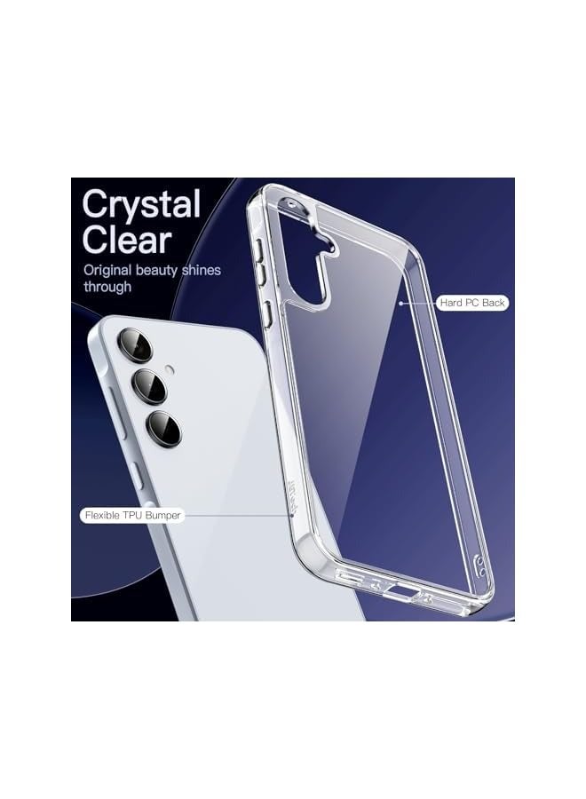 Jetech 3 in 1 Case for Samsung Galaxy A35 5G, with 2-Pack Screen Protector, Tempered Glass Film, Shockproof Bumper Phone Protective Cover Clear Back (Clear) - Image 5