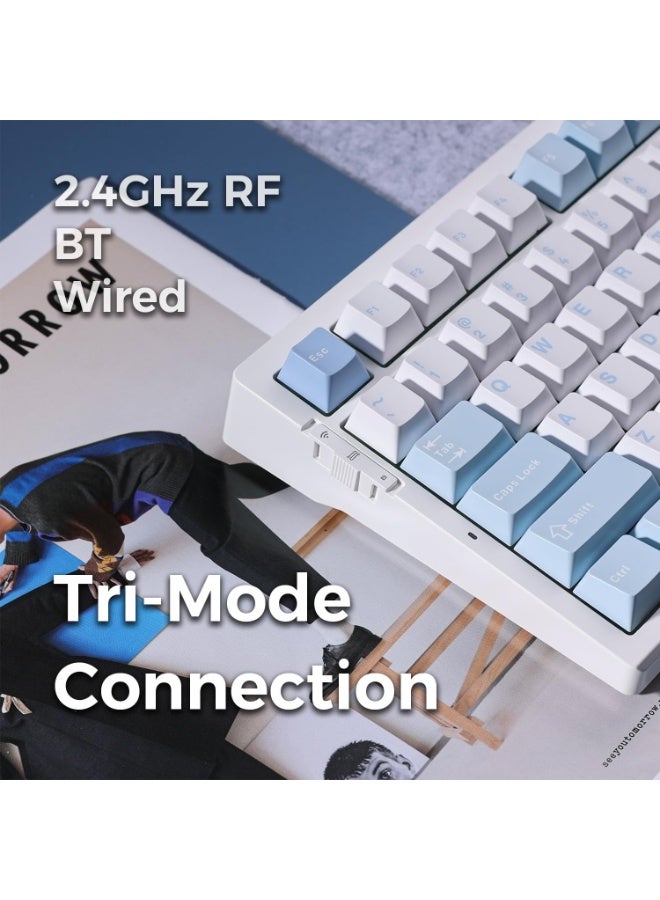 مكشوزي لوحة مفاتيح ميكانيكية G75Pro RGB بثلاثة أوضاع تبديل سريع بنسبة 75%، ملحقات كمبيوتر مخصصة للألعاب، هدايا - Image 3