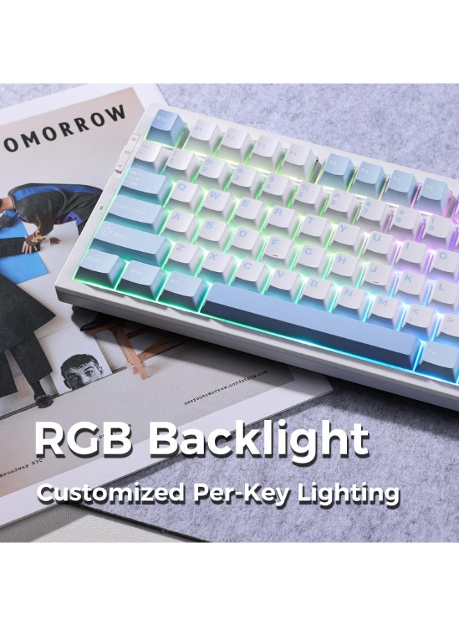 مكشوزي لوحة مفاتيح ميكانيكية G75Pro RGB بثلاثة أوضاع تبديل سريع بنسبة 75%، ملحقات كمبيوتر مخصصة للألعاب، هدايا - Image 4