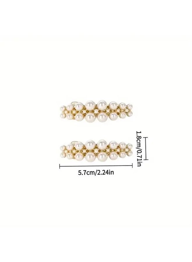 1pc Korean Style Golden Bead Side Hair Clip Elegant Minimalist Hairclip For Curly Hair Ponytails Updo Hairpin Women - Image 4