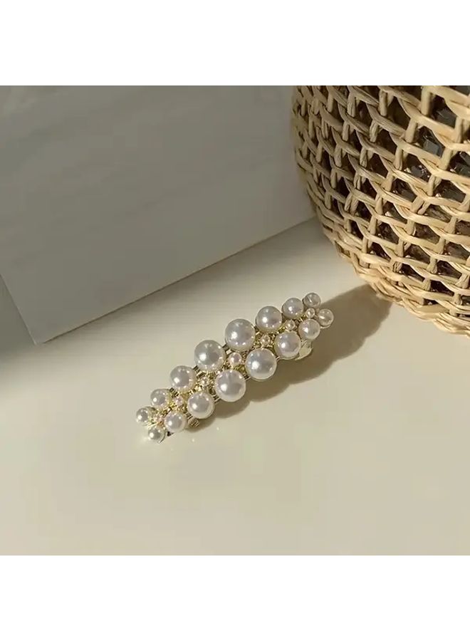 1pc Korean Style Golden Bead Side Hair Clip Elegant Minimalist Hairclip For Curly Hair Ponytails Updo Hairpin Women - Image 5