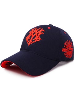 Navy blue + red