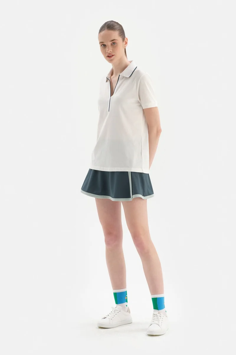 dagi White Women's Pique Collar T-Shirt