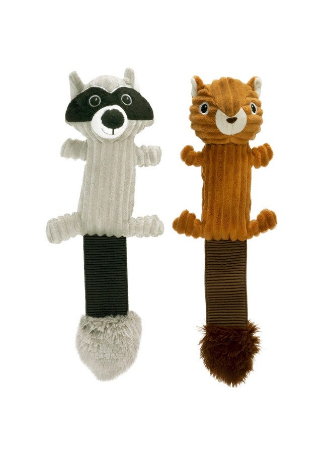 Pet Factory Shake & Squeak Critter Tugz Jr. Plush Dog Toy, Randomly Selected - Raccoon OR Squirrel, One Size - Image 1