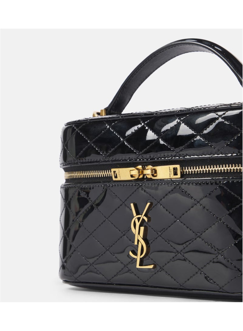 Yves Saint Laurent Saint Laurent Luxury Gaby Mini Vanity Bag, Women's Travel Vanity Bag, Women's Tote Bag, Women's Hand Bag, Women's Shoulder Bag, Women's Cross Body Glossy-Black  - Image 4