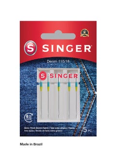 SINGER SINGER DENIM NEEDLES SIZE 110/18 (PACK OF 5 NEEDLE) BRAZIL 