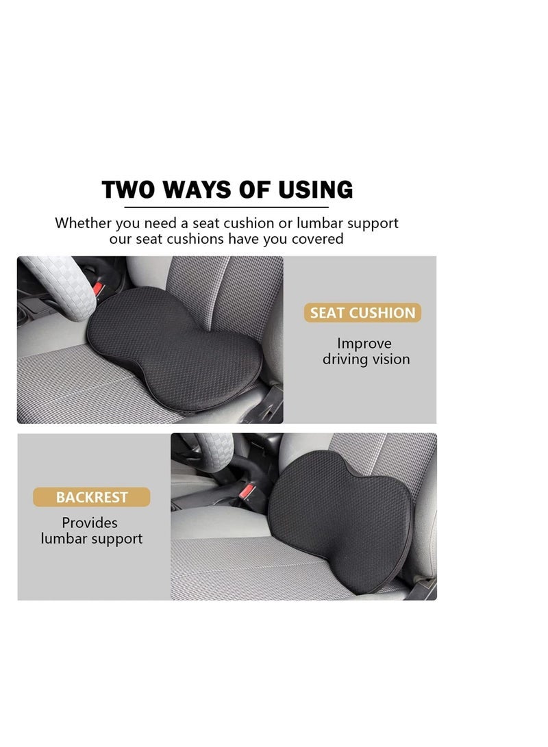 Captaintech Seat Cushion Memory Foam Car Seat Pad Sciatica and Lower Back Pain Relief Car Seat Cushions for Driving Road Trip Essentials for Drivers Car Interior Accessories Black - Image 3