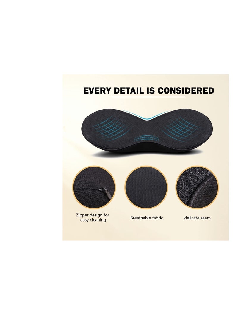 Captaintech Seat Cushion Memory Foam Car Seat Pad Sciatica and Lower Back Pain Relief Car Seat Cushions for Driving Road Trip Essentials for Drivers Car Interior Accessories Black - Image 4