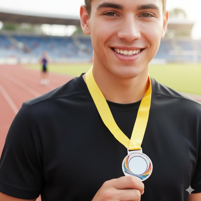 Canbee Sports Medal for School Winner, Olympic, Sports Champion, Cricket, Football, Badminton, Race, Volleyball, Basketball or Office RNR Rewards Madel (Premium Silver - 1 Medal) - Image 3