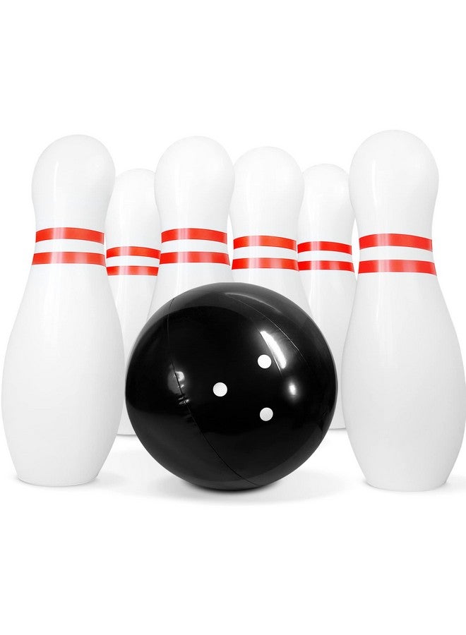 نوفيلتي بليس مجموعة البولينج القابلة للنفخ العملاقة من Novelty Place للأطفال والكبار، كرة واحدة مقاس 14 بوصة مع ستة دبابيس مقاس 22 بوصة - Image 1