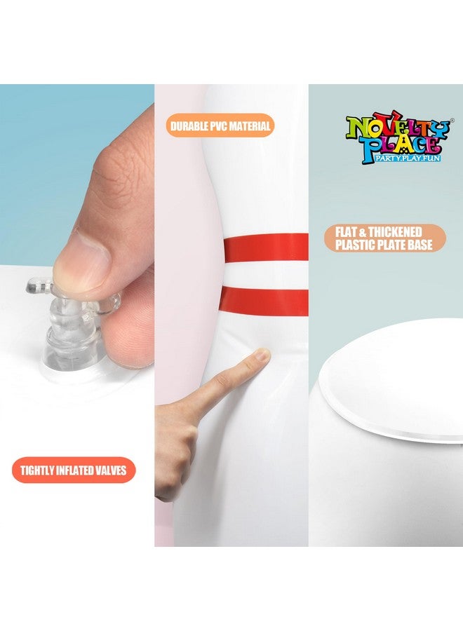 نوفيلتي بليس مجموعة البولينج القابلة للنفخ العملاقة من Novelty Place للأطفال والكبار، كرة واحدة مقاس 14 بوصة مع ستة دبابيس مقاس 22 بوصة - Image 5