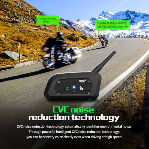 EJEAS Motorcycle Helmet Bluetooth Headset V6 Pro, 2-Way 1200M Motorbike Intercom Communication System for Ski/ATV/Dirt Motorbike/Off Road, Full-face Flip-up Helmets (1 Pack) - Image 5