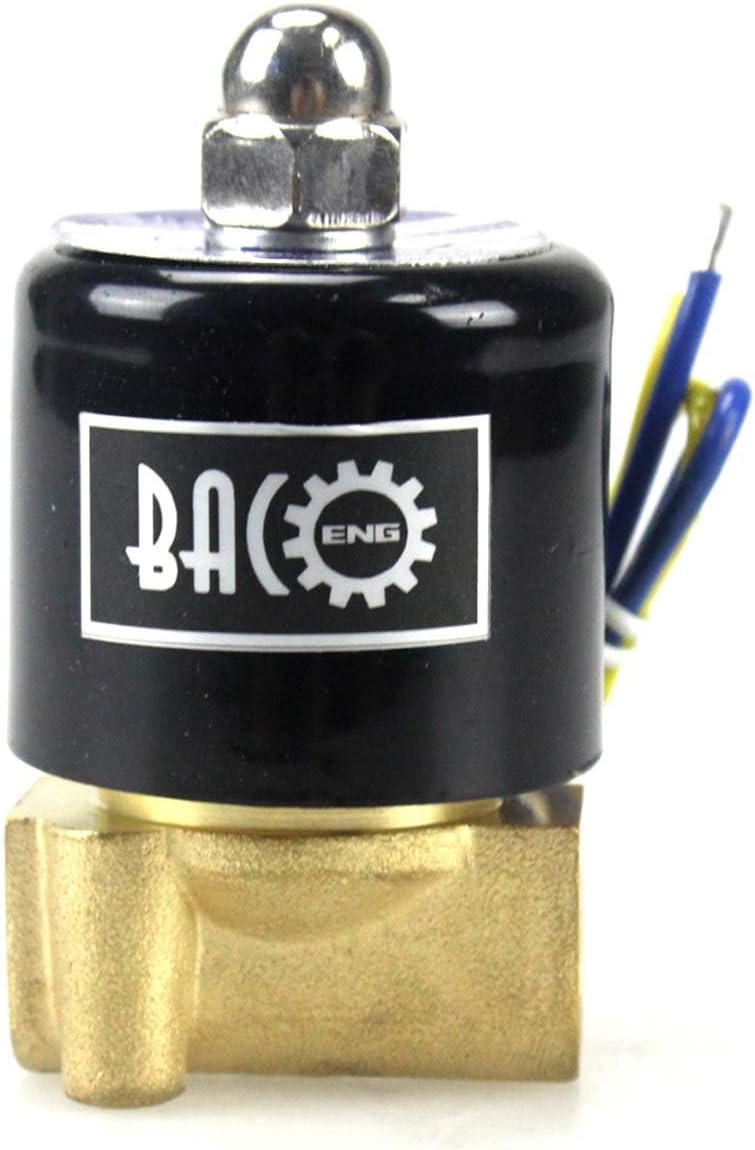 BACOENG 1/4" DC12V Electric Solenoid Valve (NPT, Brass, Normally Closed) - Image 2