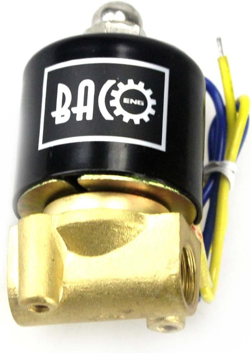 BACOENG 1/4" DC12V Electric Solenoid Valve (NPT, Brass, Normally Closed) - Image 4