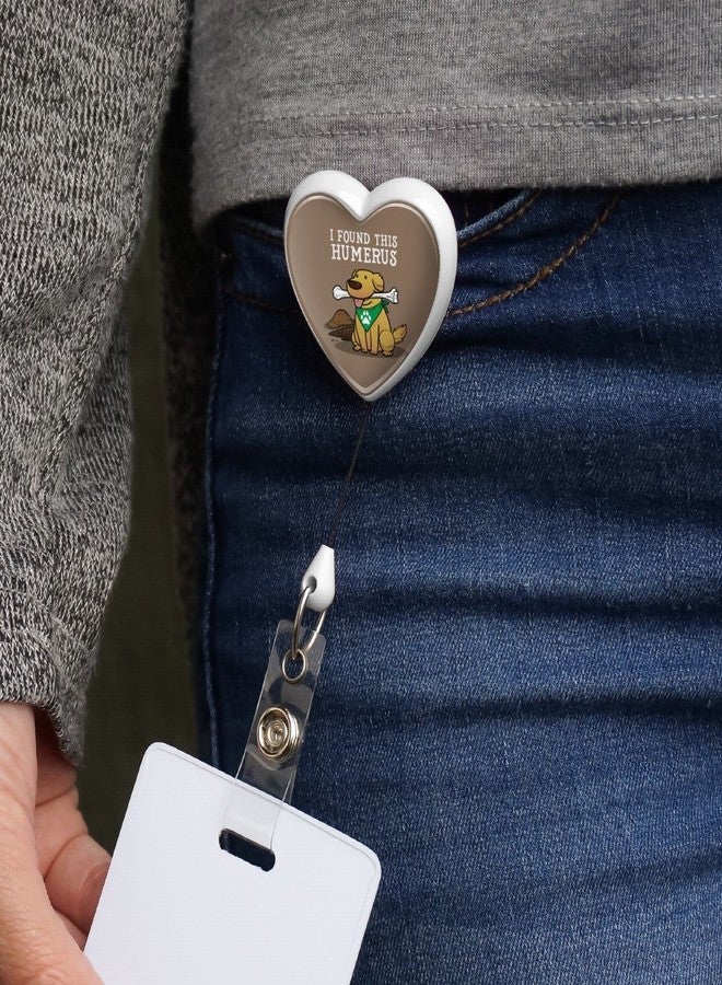 GRAPHICS & MORE I Found This Humerus Bone Dog Humorous Heart Lanyard Retractable Reel Badge ID Card Holder - White - Image 2
