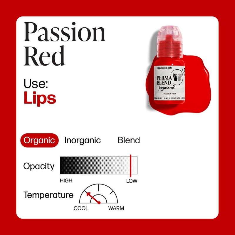 Perma Blend Passion Red - Bright Cool Red Tattoo Ink for Permanent Makeup - Lip Blush Microblading Ink to Enhance Lip Color - Lip Blushing & Lip Tattoo Supplies - Vegan (0.5 oz) - Image 5