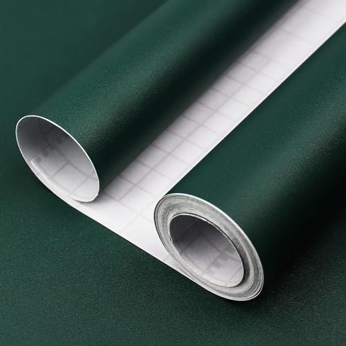 LIVECOOL™ Wall Stickers Matte Self Adhesive Wallpaper DIY PVC Shelf Liner, Furniture, Almirah, Table Top, Wardrobe, Wooden Door (24 X 120 Inch, Dark Green) - Image 1