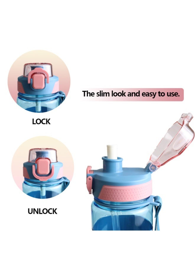 Twisoo Sports Water Bottle - 1000ml Leak Proof Gym Bottle, BPA Free, Food Grade Plastic and Silicone, Ideal for Hydration at the Gym, Office, or On-the-Go (Aqua  ) - Image 3