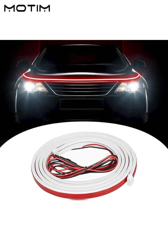 Motim Car Hood LED Light Strip 71 Inch, Exterior Headlights, Waterproof Car Led Light Strips, Daytime Running Light Strips for Car and Truck  - Image 1