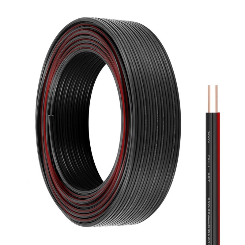 Trendy versatile build Electrical Cable Wire, 2-Core Copper, Black PVC Insulated Twin Flexible Copper Cable for Extension Power Wire Home Small Electrical Wiring (BLACK-0.75MM, 10 METER) Gulf standard sizing alternatives - Image 1