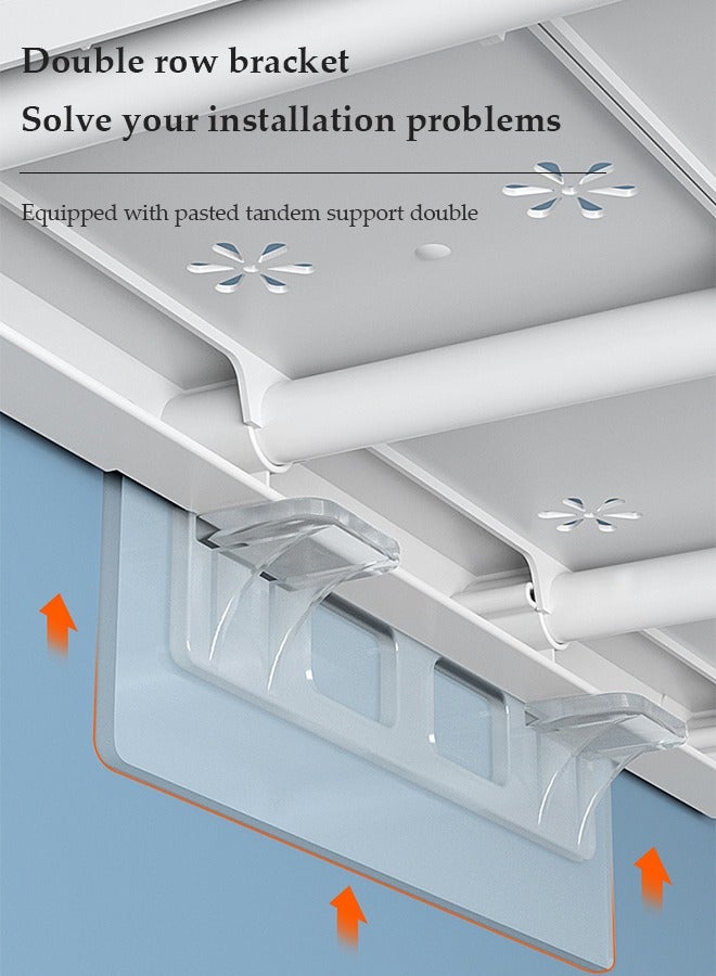 DUNISO Wardrobe Tension Rack, expandable wardrobe rack, adjustable storage rack, non perforated collection partition, used for wardrobes, cabinets, bookshelves, bathrooms, white (24cm wide, adjustable from 38 to 60cm long) - Image 5