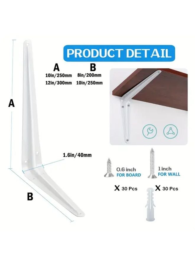 10 Pack 10x8 Inch Heavy Duty L Shelf Bracket Metal Corner Hanging Farmhouse Decor - Image 4