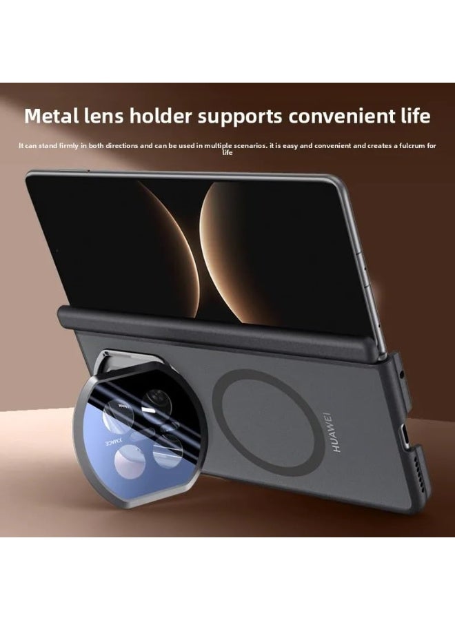Magnetic Case for Huawei Mate X7, 【Support Wireless Charging】 Frosted Matte Translucent Case Double-Sided Frame Protection Shockproof Cover with Camera Kickstand - Image 5