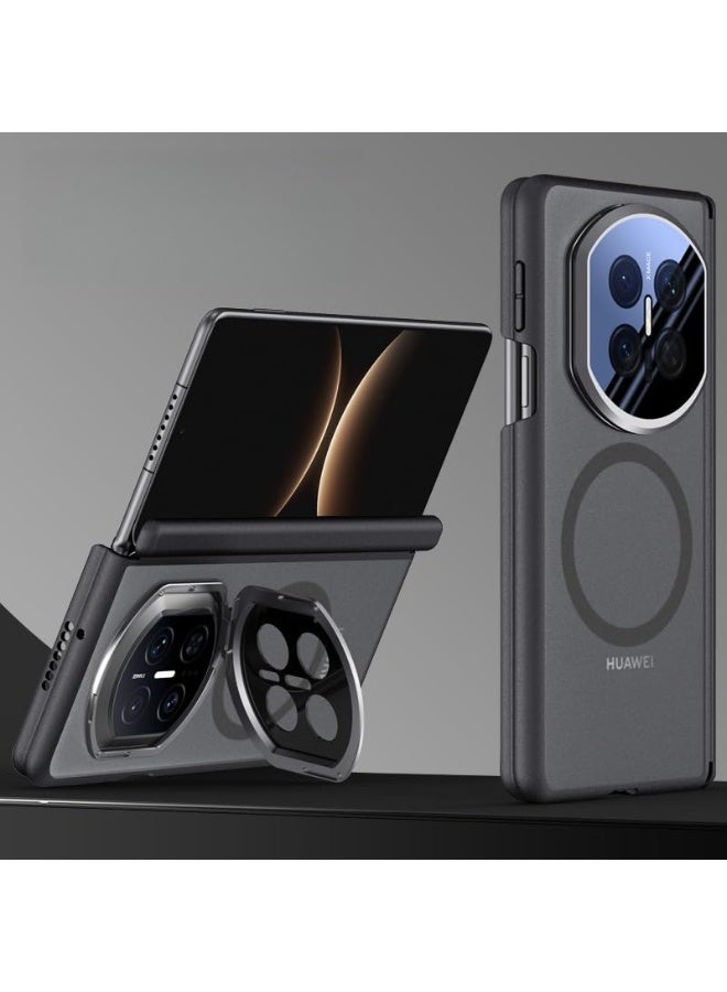Magnetic Case for Huawei Mate X7, 【Support Wireless Charging】 Frosted Matte Translucent Case Double-Sided Frame Protection Shockproof Cover with Camera Kickstand - Image 1