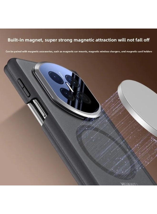 Magnetic Case for Huawei Mate X7, 【Support Wireless Charging】 Frosted Matte Translucent Case Double-Sided Frame Protection Shockproof Cover with Camera Kickstand - Image 3