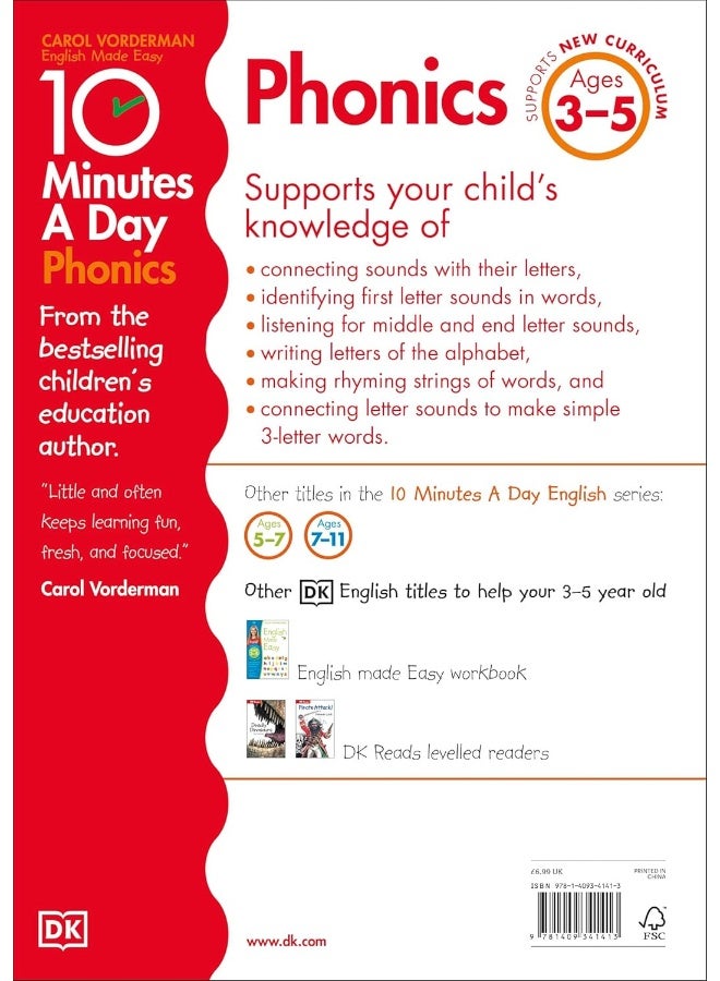 10 Minutes A Day Phonics, Ages 3-5 (Preschool): Supports the National Curriculum, Helps Develop Strong English Skills  - Image 2