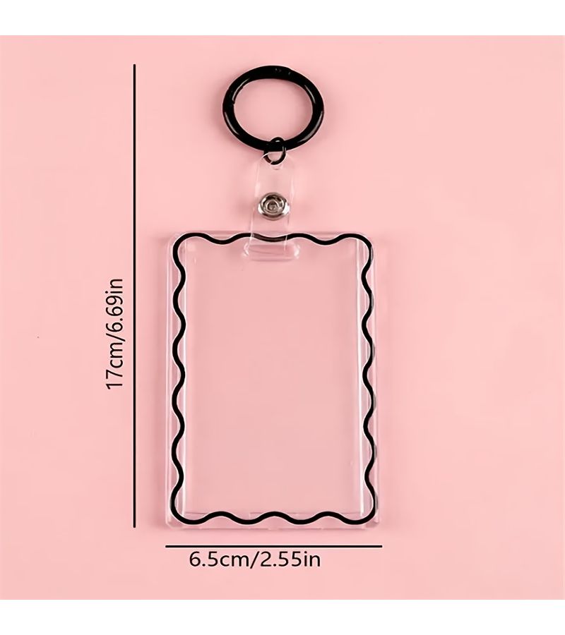 Transparent Card Holder Keychain 3 Pack Random Colors ID Bank Protective Cover - Image 4