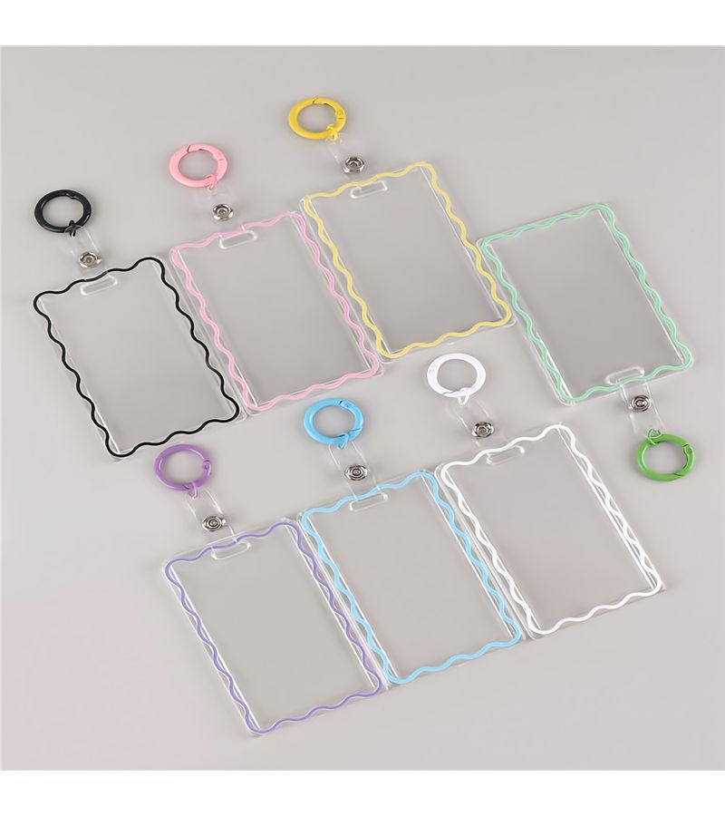 Transparent Card Holder Keychain 3 Pack Random Colors ID Bank Protective Cover - Image 2