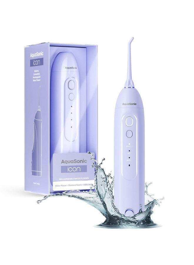 AquaSonic Icon Water Flosser for Teeth - Cordless Rechargeable Oral Irrigator - Waterproof, Portable Dental Cleaning with Jet Tip - Braces Home Travel - Lilac - Image 1