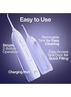 Aquasonic AquaSonic Icon Water Flosser for Teeth - Cordless Rechargeable Oral Irrigator - Waterproof, Portable Dental Cleaning with Jet Tip - Braces Home Travel - Lilac  - Image 5