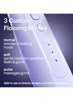 Aquasonic AquaSonic Icon Water Flosser for Teeth - Cordless Rechargeable Oral Irrigator - Waterproof, Portable Dental Cleaning with Jet Tip - Braces Home Travel - Lilac  - Image 3