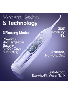 Aquasonic AquaSonic Icon Water Flosser for Teeth - Cordless Rechargeable Oral Irrigator - Waterproof, Portable Dental Cleaning with Jet Tip - Braces Home Travel - Lilac  - Image 4