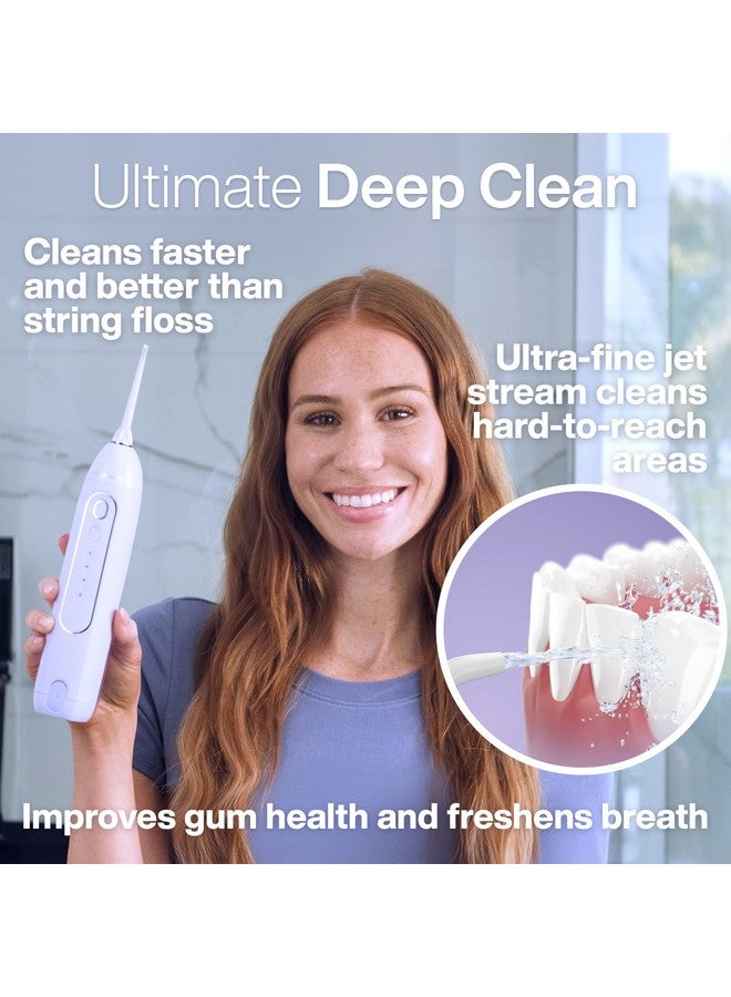 AquaSonic Icon Water Flosser for Teeth - Cordless Rechargeable Oral Irrigator - Waterproof, Portable Dental Cleaning with Jet Tip - Braces Home Travel - Lilac - Image 2