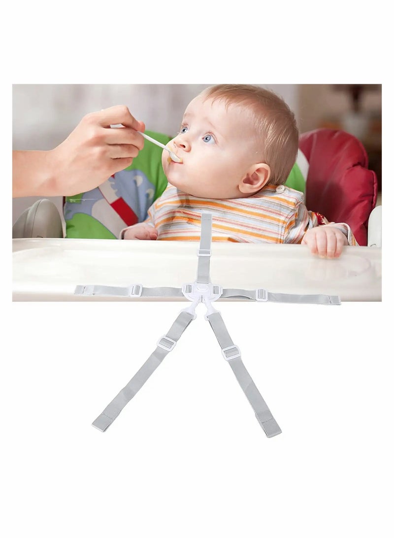 SYOSI Baby High Chair Straps, High Chair Harness Replacement, Baby Trend High Chair Replacement Straps, Adjustable 5 Point Harness Belt Suitable for Children Kid Pushchair, Pram Buggy and High Chair (2 Pcs) - Image 3