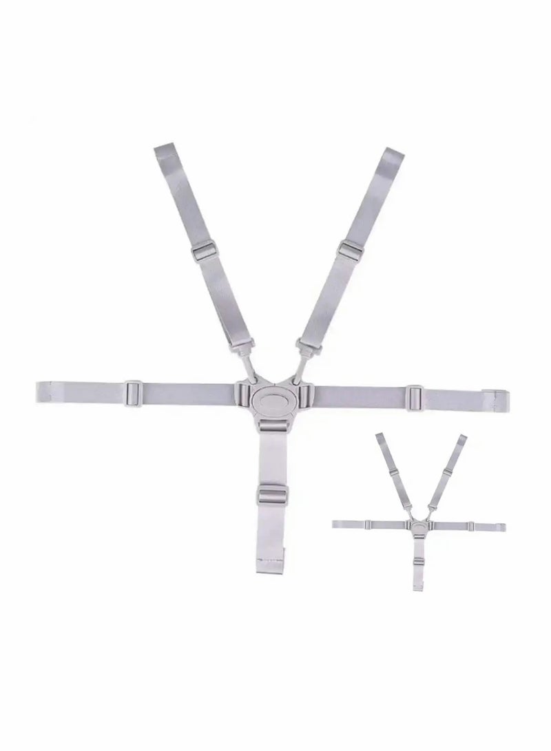 SYOSI Baby High Chair Straps, High Chair Harness Replacement, Baby Trend High Chair Replacement Straps, Adjustable 5 Point Harness Belt Suitable for Children Kid Pushchair, Pram Buggy and High Chair (2 Pcs) - Image 1