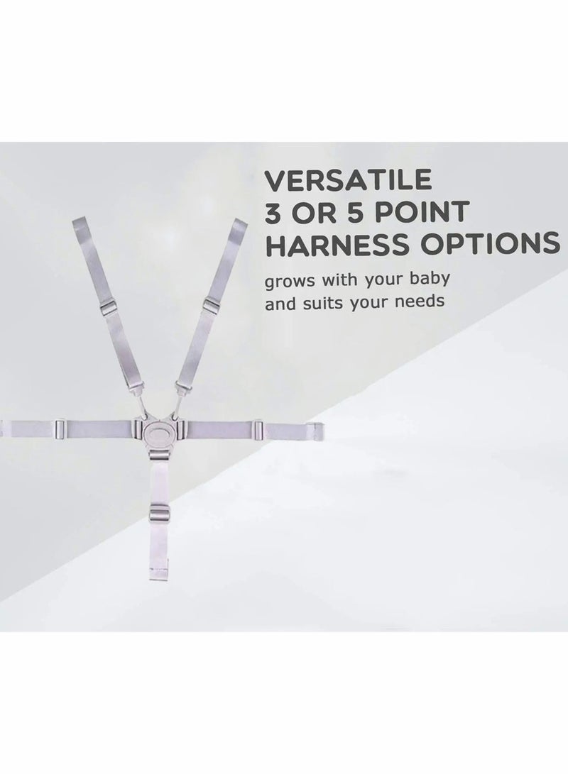 SYOSI Baby High Chair Straps, High Chair Harness Replacement, Baby Trend High Chair Replacement Straps, Adjustable 5 Point Harness Belt Suitable for Children Kid Pushchair, Pram Buggy and High Chair (2 Pcs) - Image 4