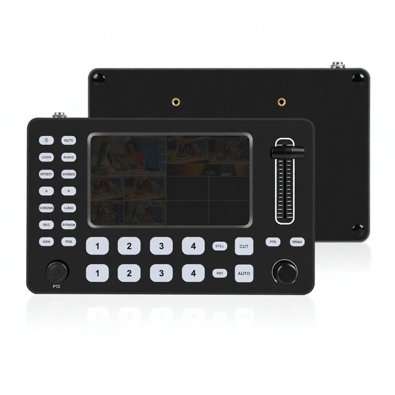 Video Mixer Switcher: 4 HDMI Inputs 2 HDMI Outputs - 5 Inch Large Screen Audio Embedding for Live Streaming Sports Events Weddings Business Conferences - Image 1
