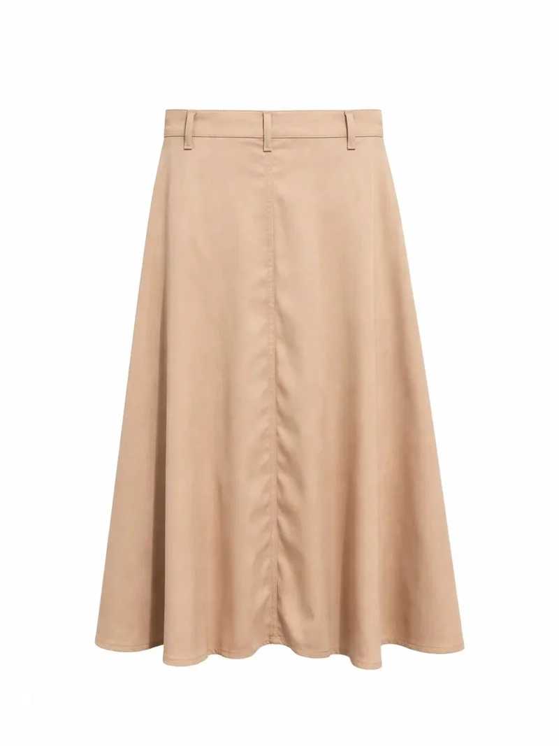 ميكسراي MIXRAY High Waist A-Line Midi Skirt with Accessories