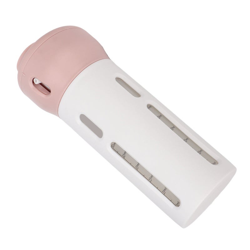4 In 1 Travel Dispenser Pinkish Leakproof Portable Liquid Dispenser - Space Saving Easy Switch Refillable Travel Bottles for Camping Gym Personal Care - Image 2