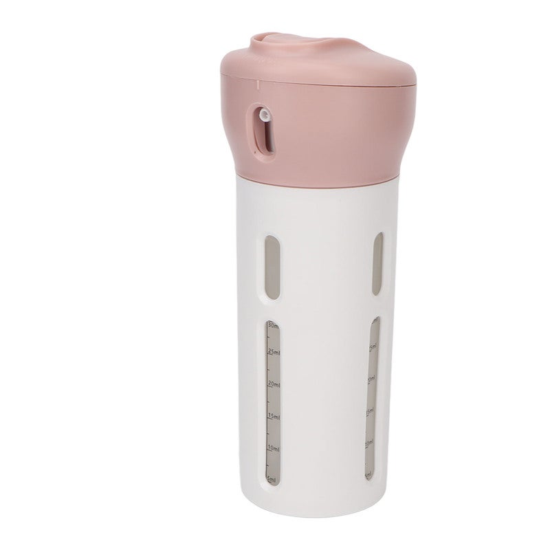 4 In 1 Travel Dispenser Pinkish Leakproof Portable Liquid Dispenser - Space Saving Easy Switch Refillable Travel Bottles for Camping Gym Personal Care - Image 5