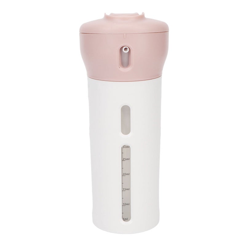 4 In 1 Travel Dispenser Pinkish Leakproof Portable Liquid Dispenser - Space Saving Easy Switch Refillable Travel Bottles for Camping Gym Personal Care - Image 1