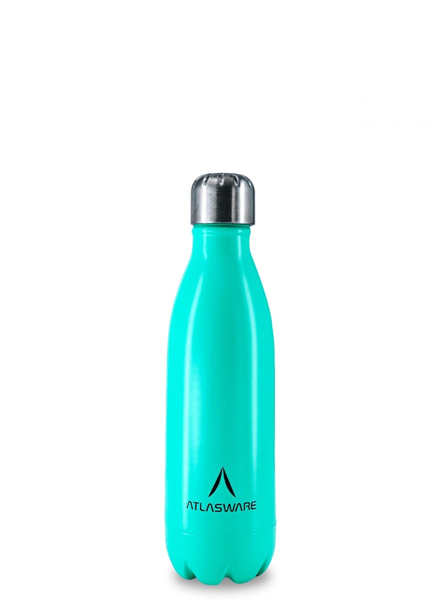 Water Bottle with a Capacity of 500 ml, Stainless Steel Water Bottle that keeps Cold for 37 Hours and Keeps Heat for 16 Hours, Tiffany 