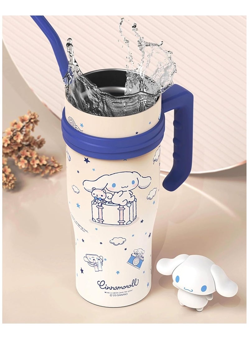 general Cinnamoroll Stainless Steel Insulated Glass with Lid, Straw and Handle 1200ml - White - Image 4