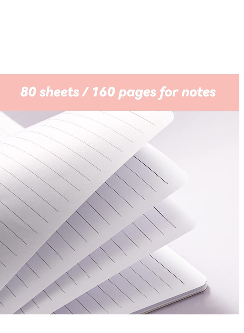 سيوسي دفاتر ملاحظات حلزونية، 4 عبوات من ورق مسطر للكلية مقاس A5، بغلاف صلب من البلاستيك السميك مقاس 8.3 × 5.9 بوصة بغلاف ناعم مع سلك مزدوج، ورق مبطن محمول 80 ورقة للدراسة المكتبية والملاحظات، 4 ألوان - Image 5